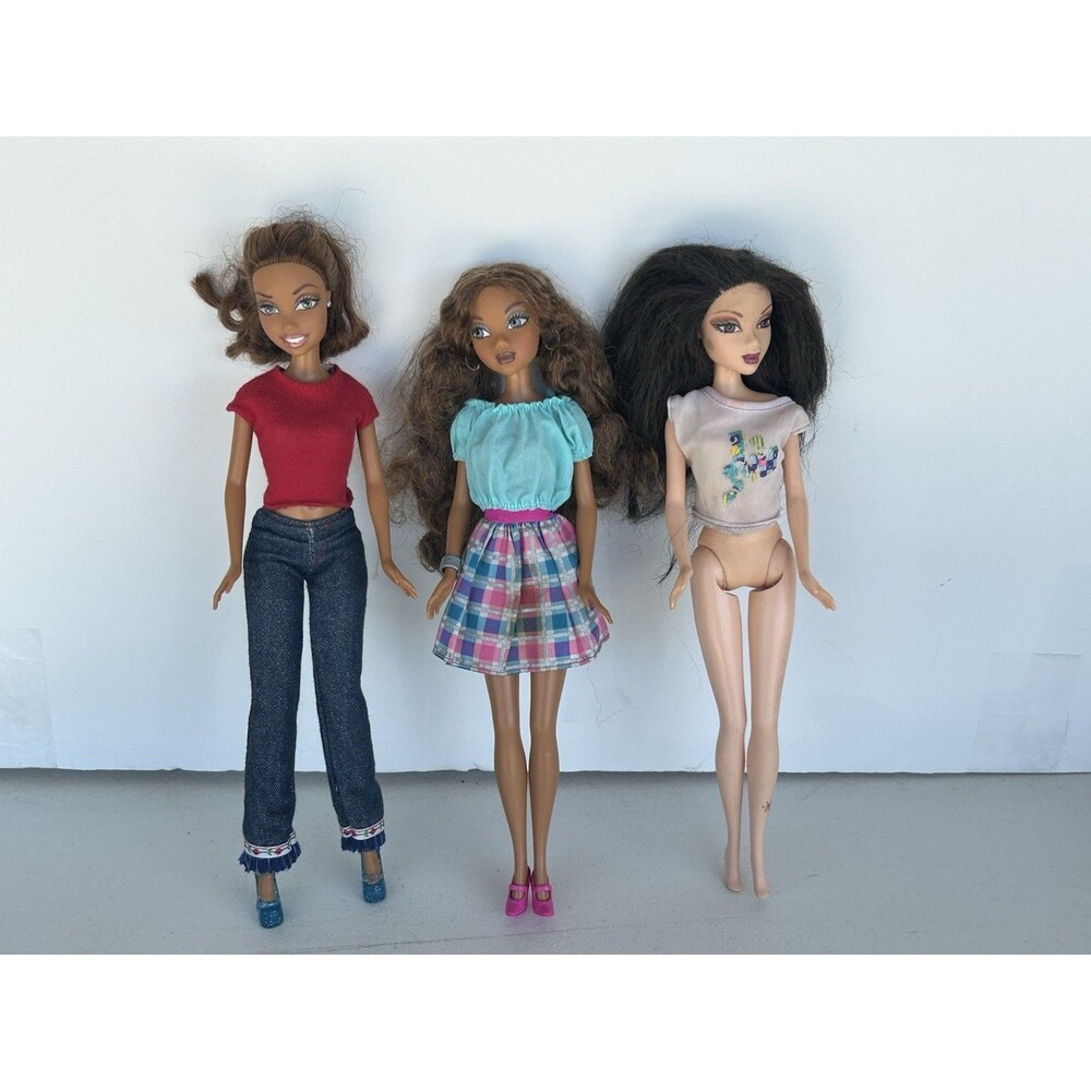Lot of 3 Vintage 2000s Mattel My Scene Dolls Redressed TLC As Is